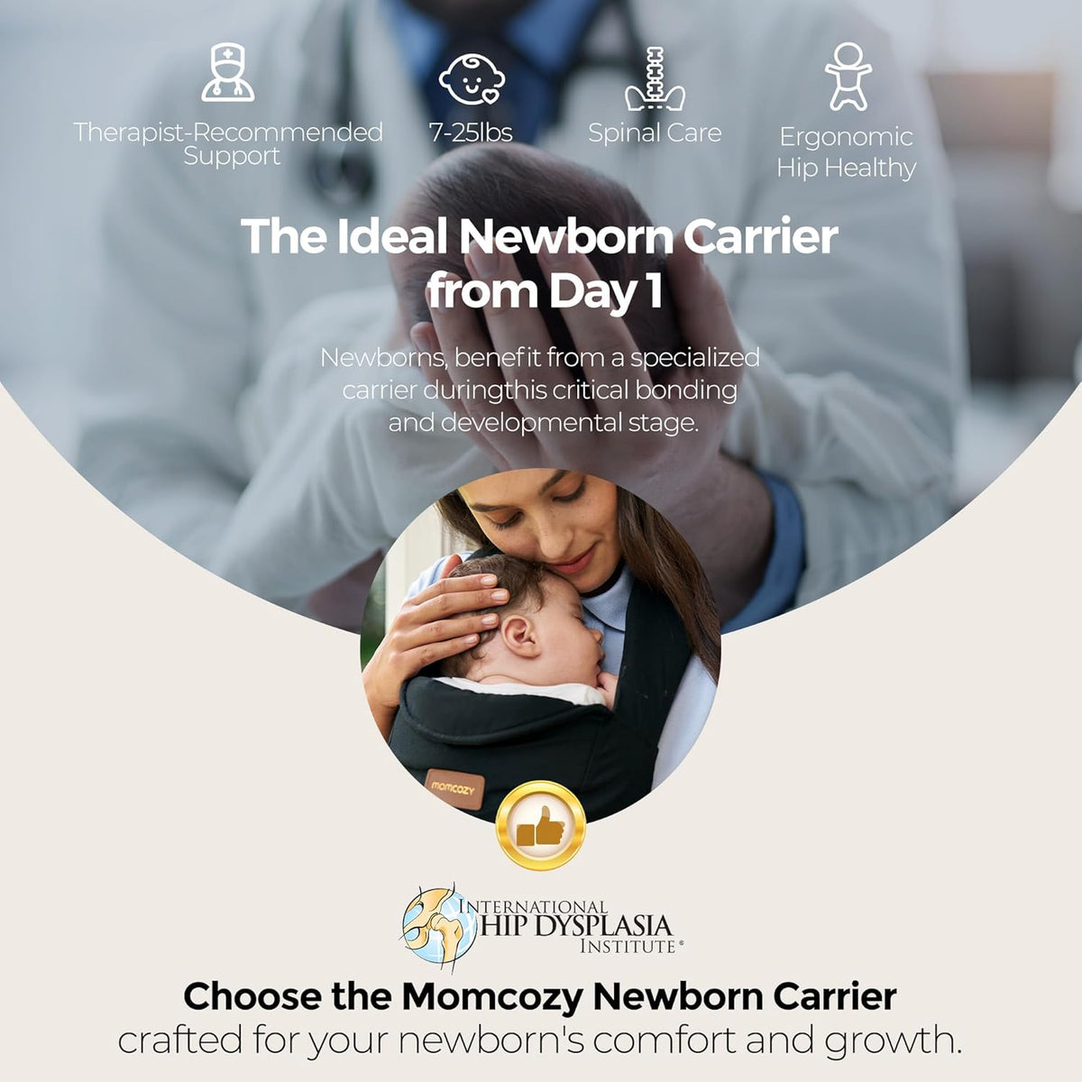 Momcozy WeeSnug Newborn Baby Carrier, 7-25 lbs - view 2