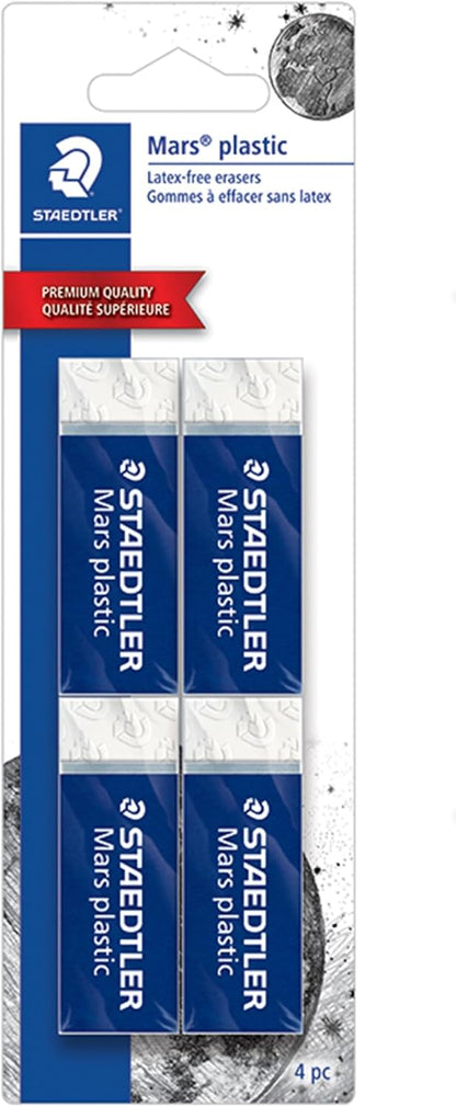 Staedtler Mars Plastic White Vinyl Erasers, Pack of 4 - view 2