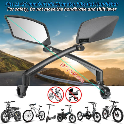 BriskMore Left Handlebar Bike Mirror, Foldable, 360 Degree Adjustable - view 2