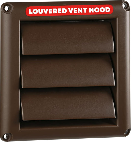 Deflecto 4-Inch Outdoor Dryer Vent Cover with Louvered Damper, Brown