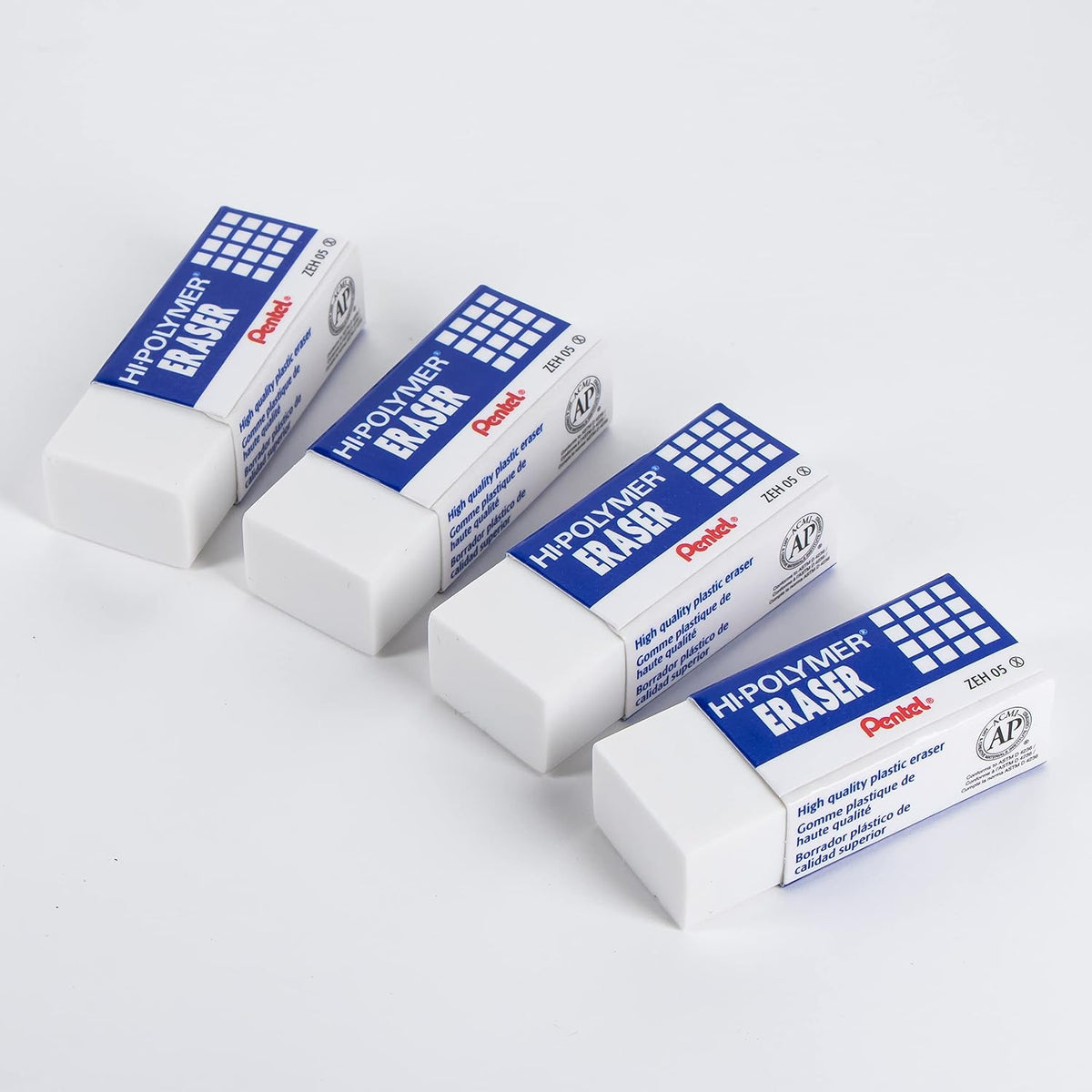 Pentel Hi-Polymer Small White Block Erasers, Pack of 4 - view 2