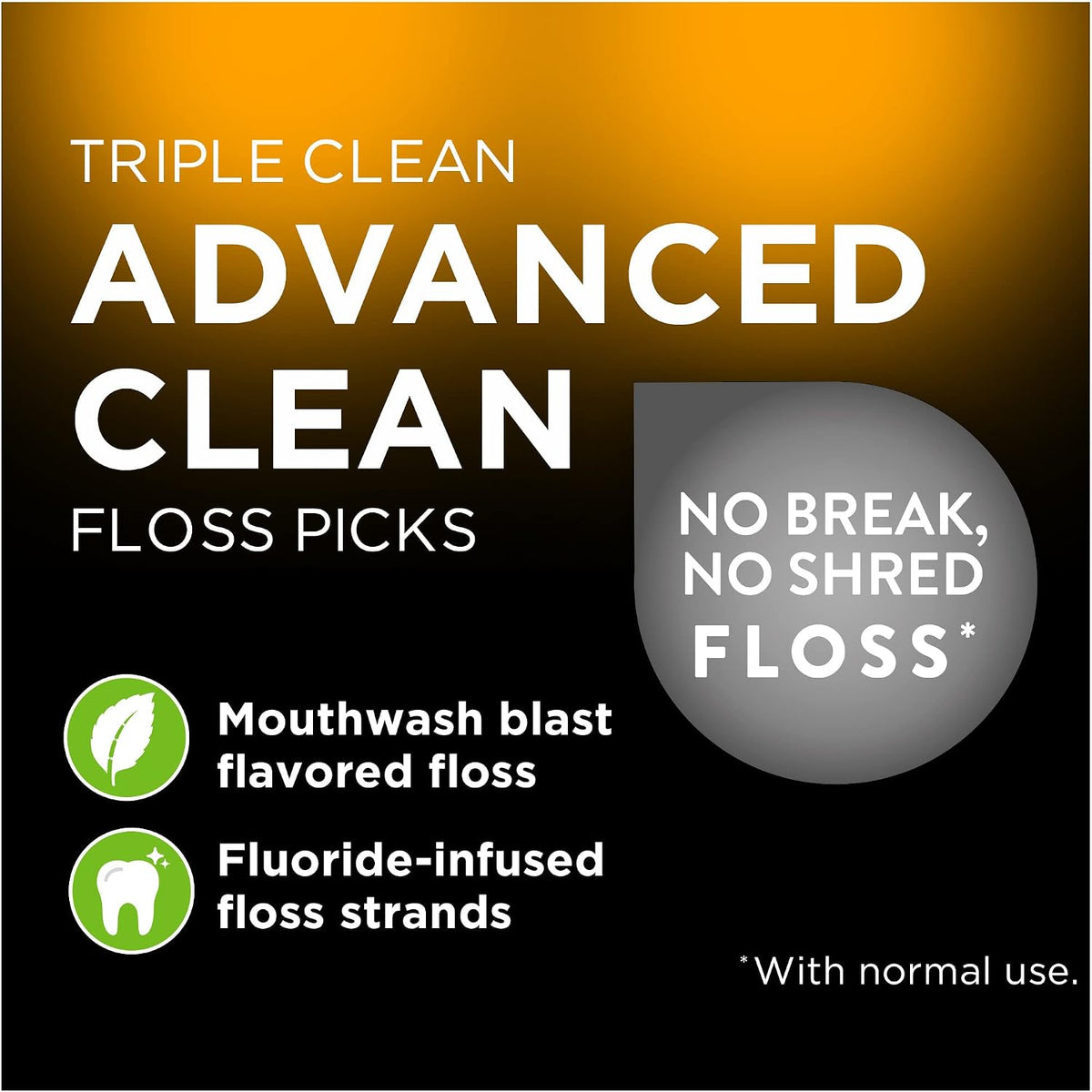 DenTek Triple Clean Advanced Clean Floss Picks, 75 Count, Pack of 3 - view 2