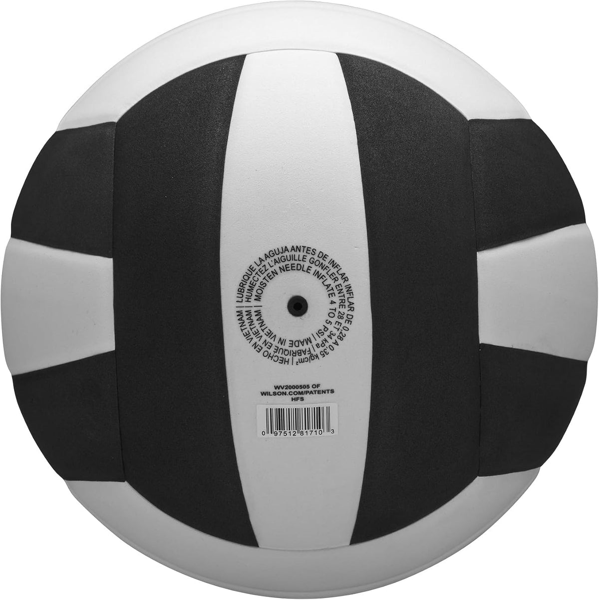 Wilson Pro Tour Indoor Volleyball, Black/White, Official Size - view 2