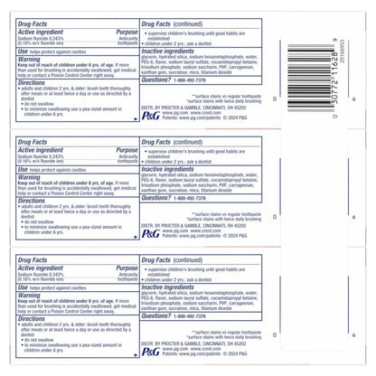 Crest Toothpaste 3D White Brilliance Vibrant Peppermint, 4.6 Oz (Pack of 3)