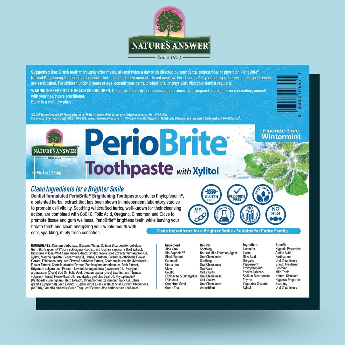 Nature's Answer PerioBrite Natural Toothpaste Wintermint 4 oz — alternate product view