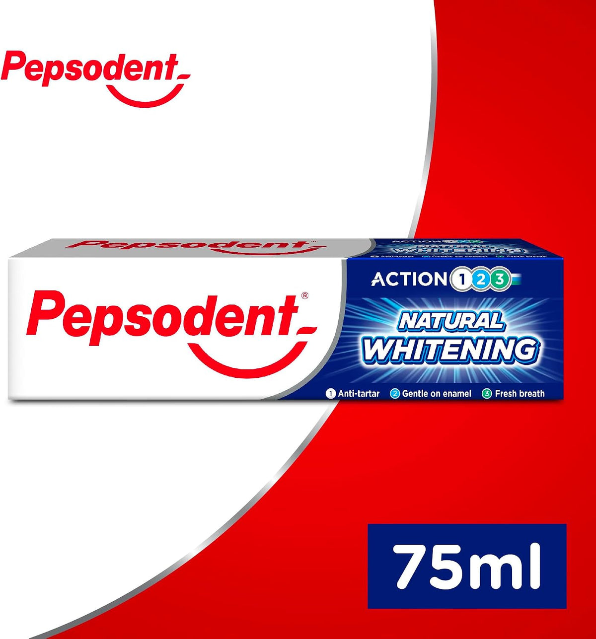 Pepsodent Natural Whitening Toothpaste with Fluoride & Calcium, 75 ml - view 3