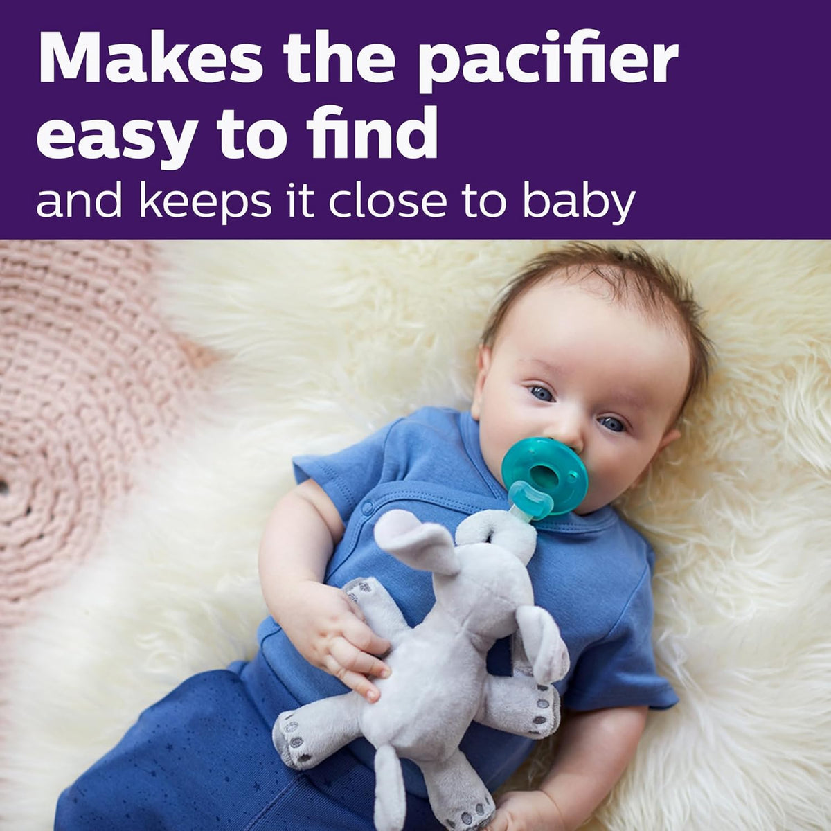 Philips Avent Soothie Snuggle Dummy Holder with Detachable Dummy, 0m+ - view 3