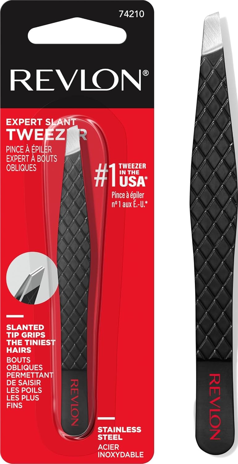 Revlon Expert Slant Tip Tweezer, Black — product view