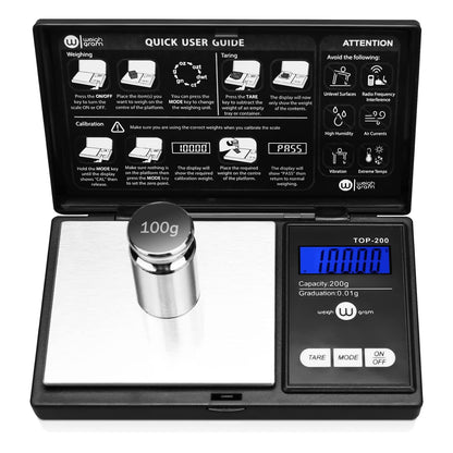 Weigh Gram Digital Pocket Scale 200g x 0.01g with Calibration Weight