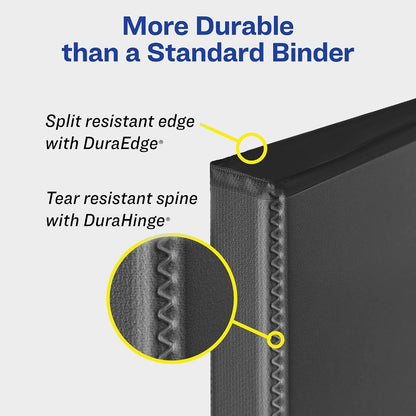 Avery Heavy-Duty View 3 Ring Binder, 1 Inch Slant Rings, Black - view 4