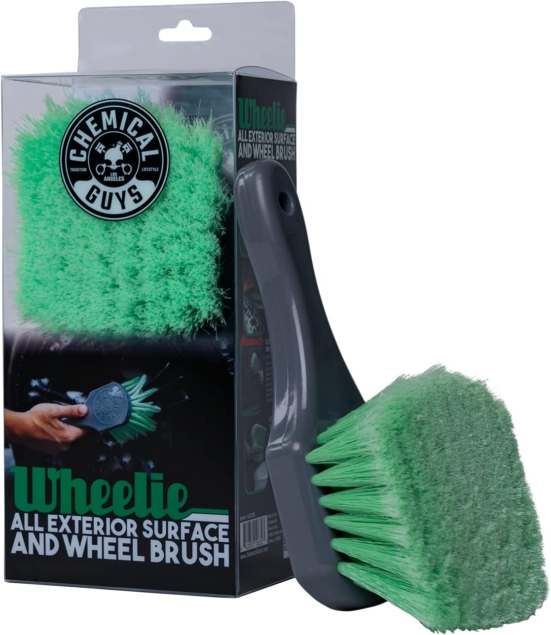 Chemical Guys Wheelie Wheel and Exterior Brush, Soft, Green — product view