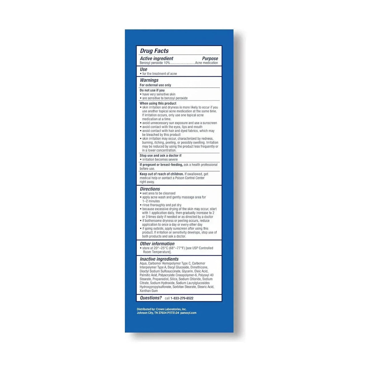 PanOxyl Foaming Wash 10% Benzoyl Peroxide 156 g — alternate product view