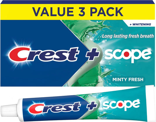 Crest Complete Whitening + Scope Toothpaste Minty Fresh 5.4 oz, Pack of 3