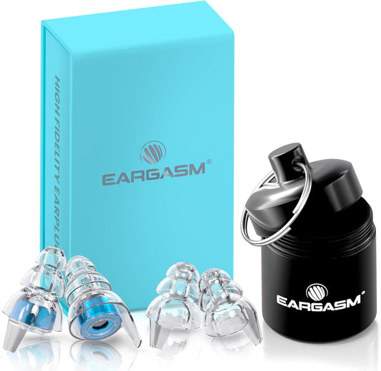 Eargasm High Fidelity Earplugs, Blue, with Keychain Case - view 2