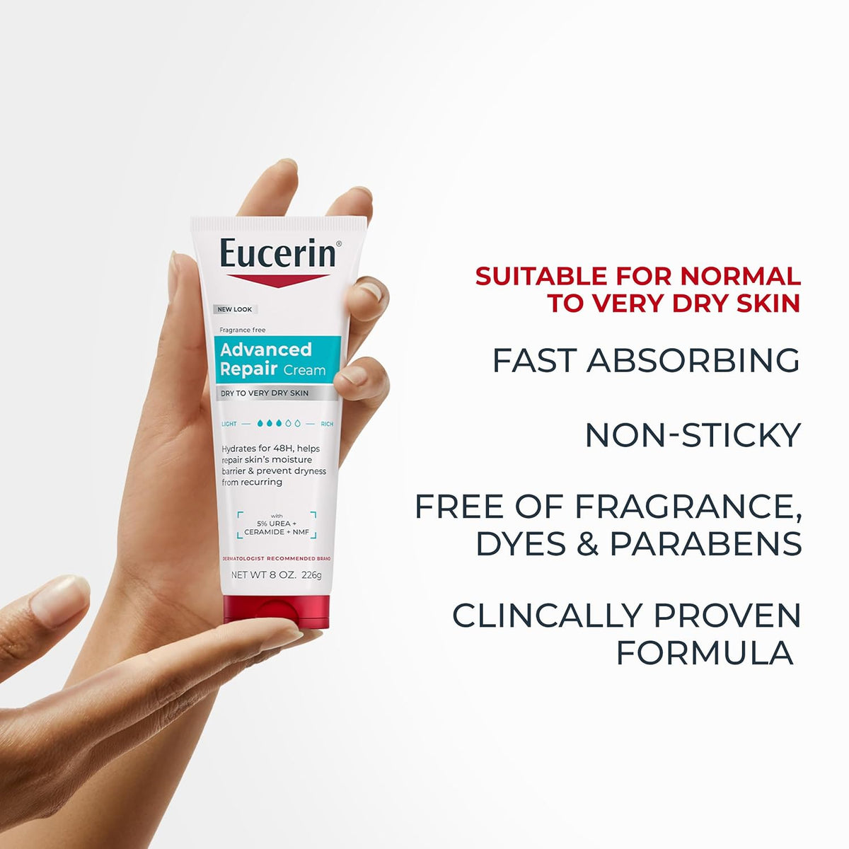 Eucerin Advanced Repair Body Cream, Urea Enriched, 8 oz - view 6