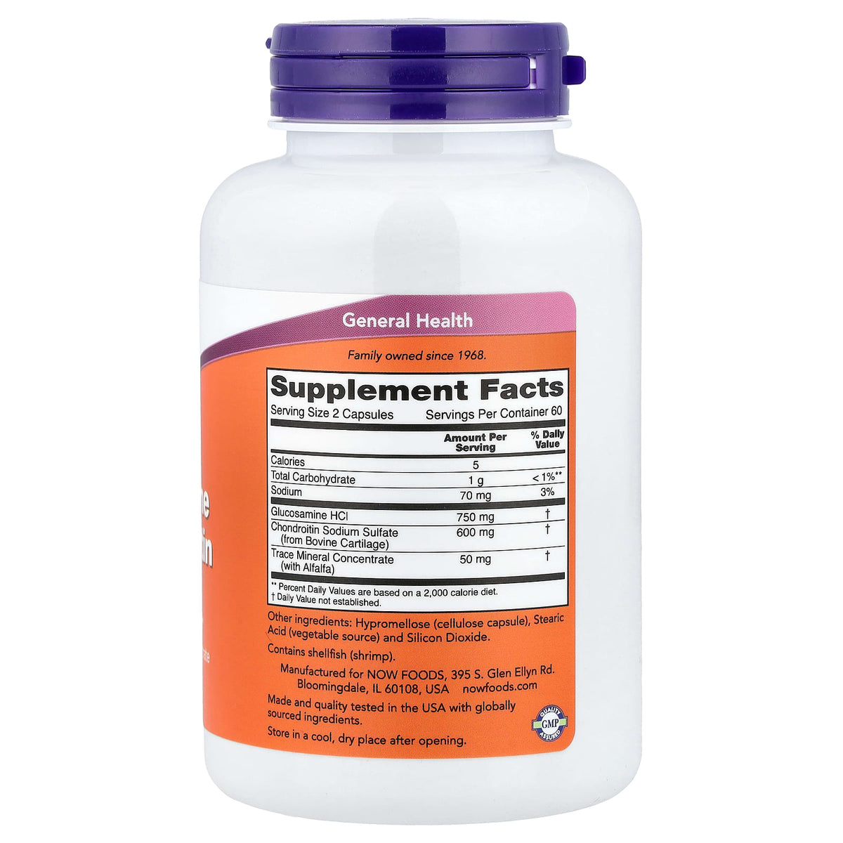 NOW Foods Glucosamine & Chondroitin, 120 Capsules - view 2