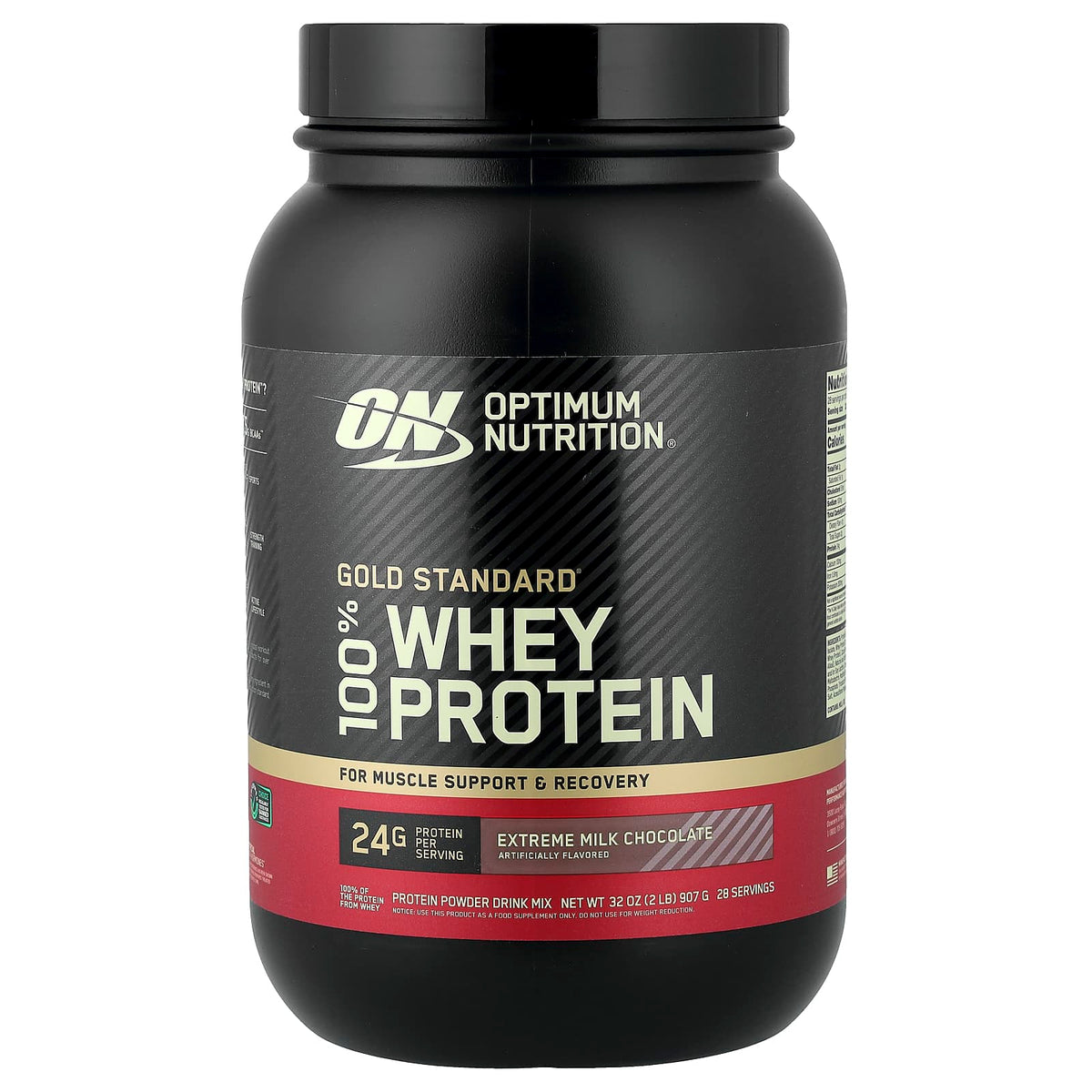 Optimum Nutrition Gold Standard 100% Whey, Extreme Milk Chocolate, 907 g (2 lb)