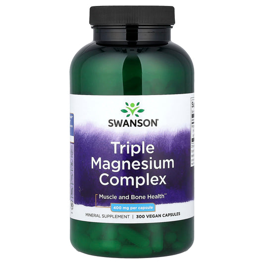 Swanson Vitamins Triple Magnesium Complex 400 mg, 300 Vegan Capsules