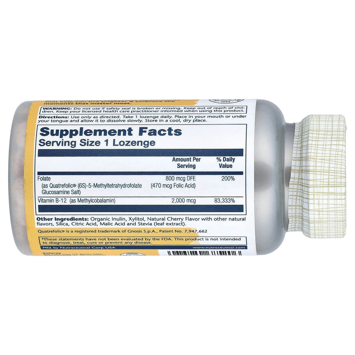 Solaray Methyl B-12 Methyl Folate, Natural Cherry, 60 Lozenges — alternate product view