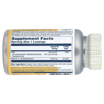 Solaray Methyl B-12 Methyl Folate, Natural Cherry, 60 Lozenges - view 2