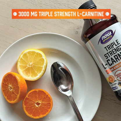 NOW Foods Sports L-Carnitine Triple Strength, Citrus, 16 fl oz (473 ml) - view 5