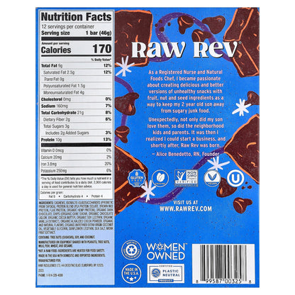 Raw Rev Plant-Based Protein Bars, Double Chocolate Brownie Batter, 12 x 46 g - view 2