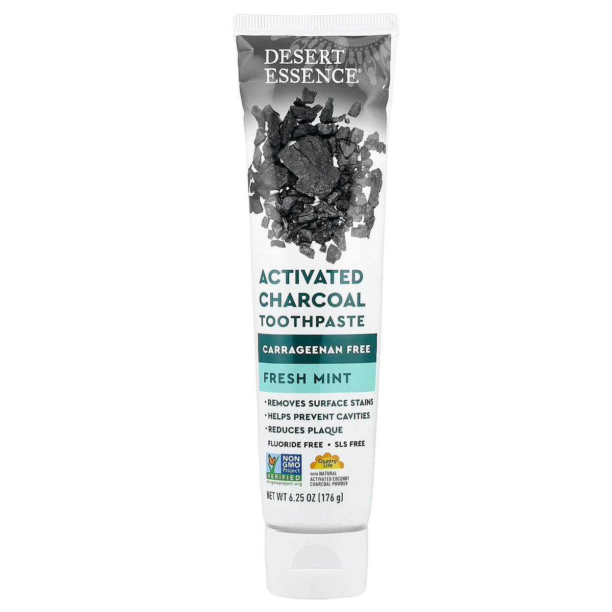 Desert Essence Activated Charcoal Toothpaste, Fresh Mint, 176 g