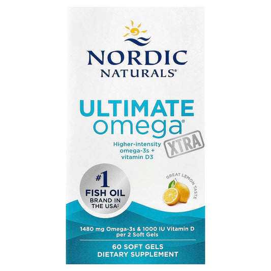 Nordic Naturals Ultimate Omega Xtra, Lemon, 60 Soft Gels