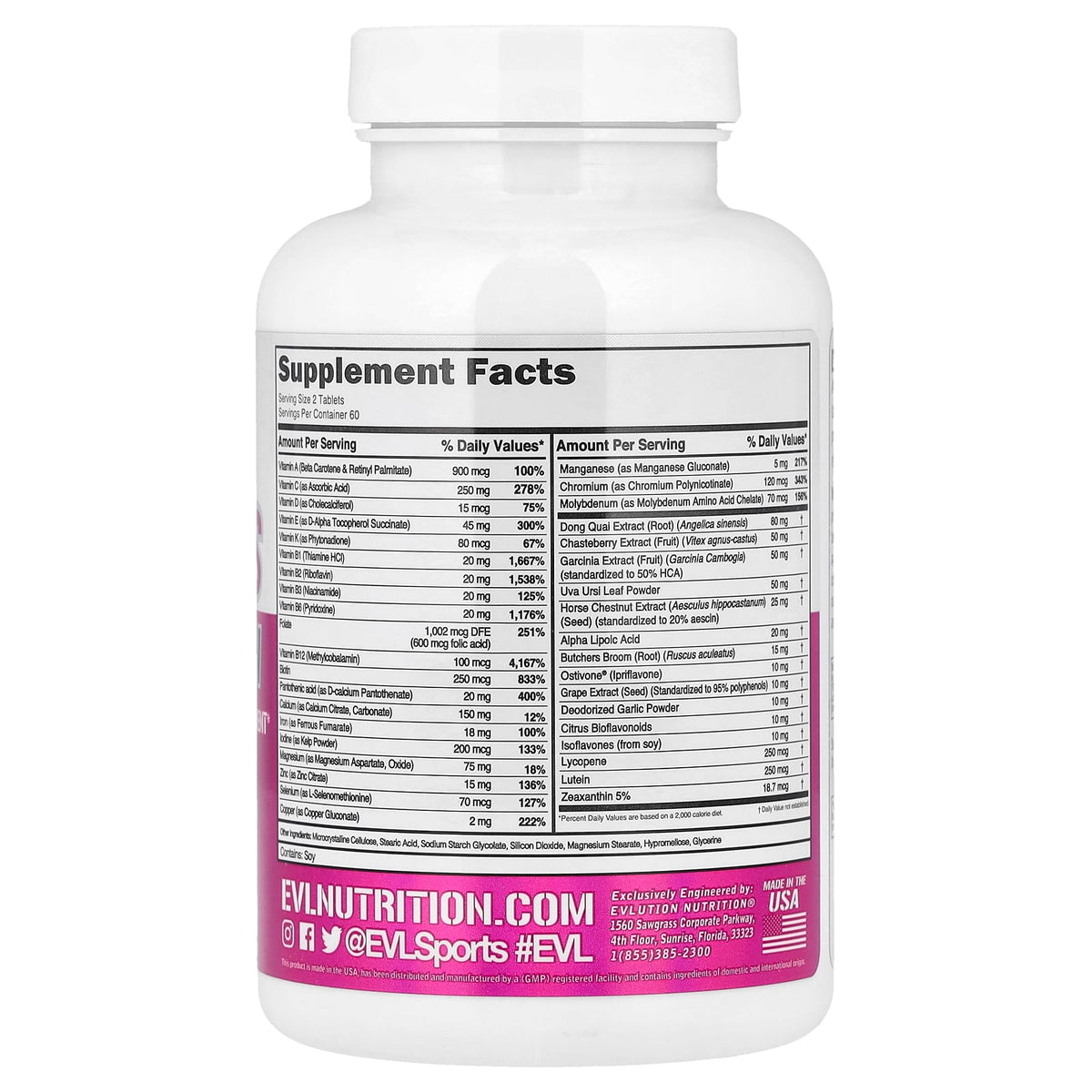 EVLution Nutrition Women's Multivitamin, 120 Tablets — alternate product view
