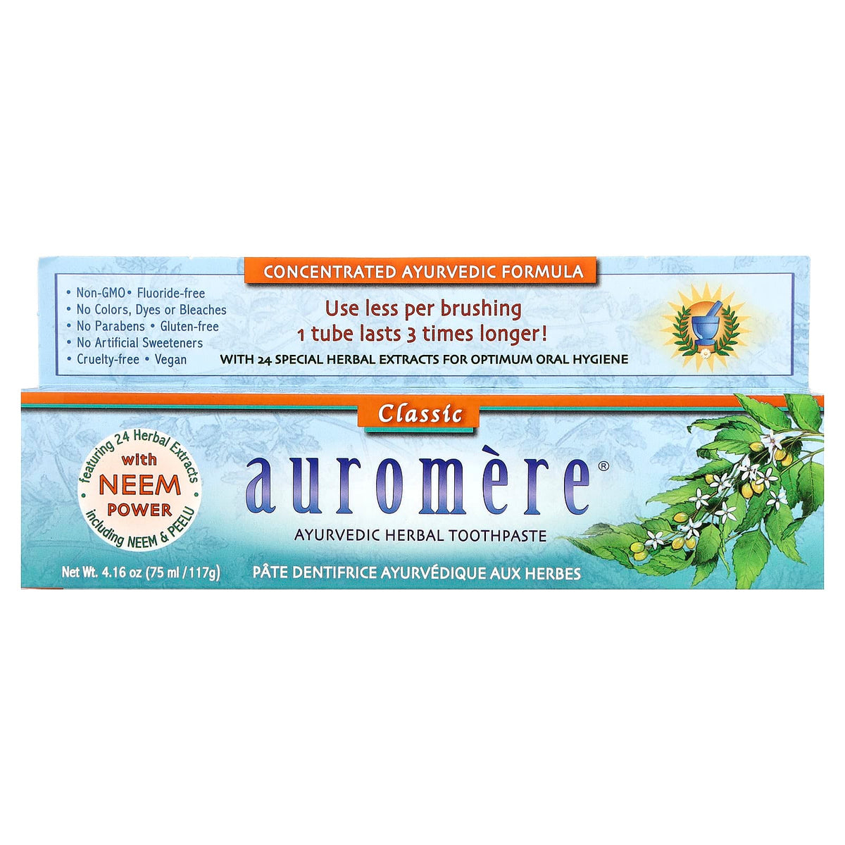 Auromere Ayurvedic Herbal Toothpaste, Classic, 117 g - view 2