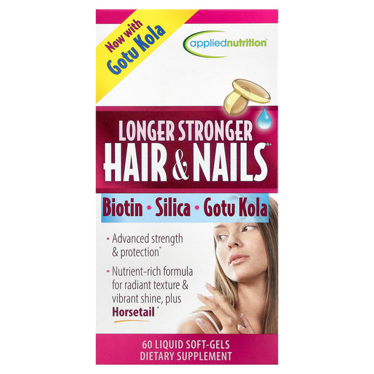 Applied Nutrition Longer Stronger Hair & Nails, 60 Liquid Soft-Gels