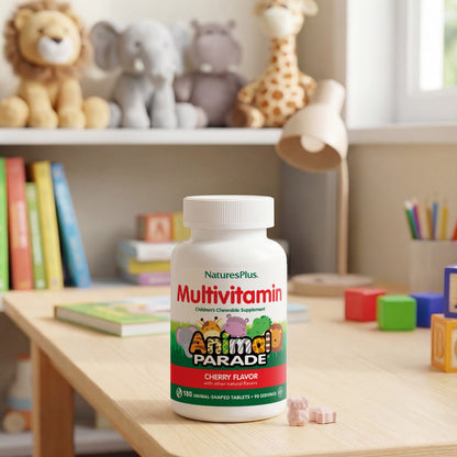NaturesPlus Animal Parade Children's Chewable Multivitamin, Cherry, 180 Tablets - view 6