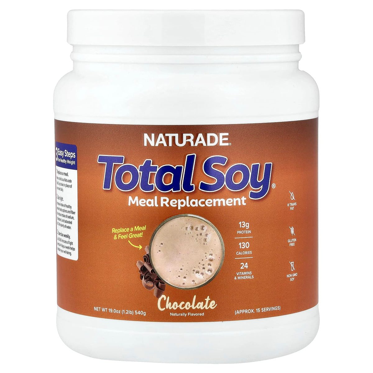 Naturade Total Soy Meal Replacement, Chocolate, 540 g (1.2 lb) — product view