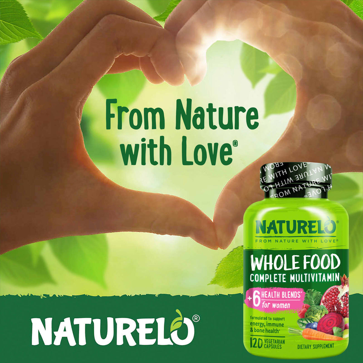 NATURELO Whole Food Complete Multivitamin for Women, 120 Vegetarian Capsules - view 5