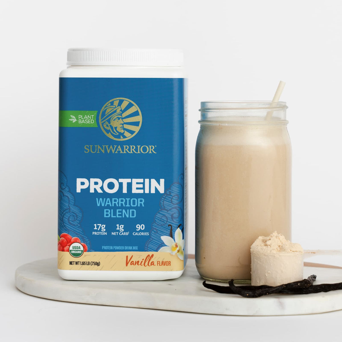 Sunwarrior Warrior Blend Protein, Vanilla, 750 g (1.65 lb) - view 6