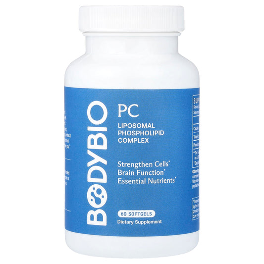 BodyBio PC Liposomal Phospholipid Complex, 60 Softgels (650 mg per Softgel)