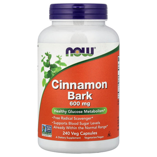 NOW Foods Cinnamon Bark, 600 mg, 240 Veg Capsules