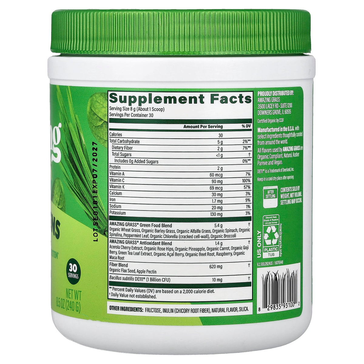 Amazing Grass Super Greens, 240 g (8.5 oz) - view 2