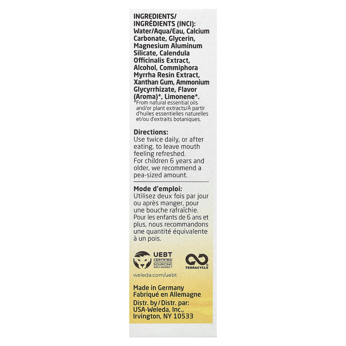 Weleda Oral Care Calendula Toothpaste, Gentle Fennel, 75 ml - view 3