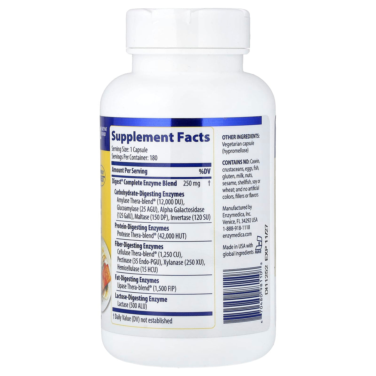 Enzymedica Digest Complete, 180 Capsules - view 2