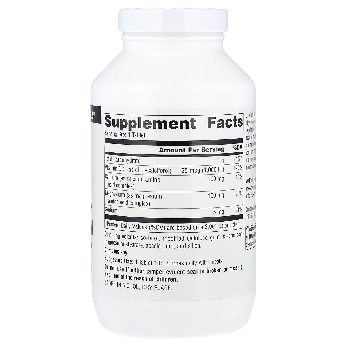 Source Naturals Calcium & Magnesium with Vitamin D-3, 250 Tablets - view 2