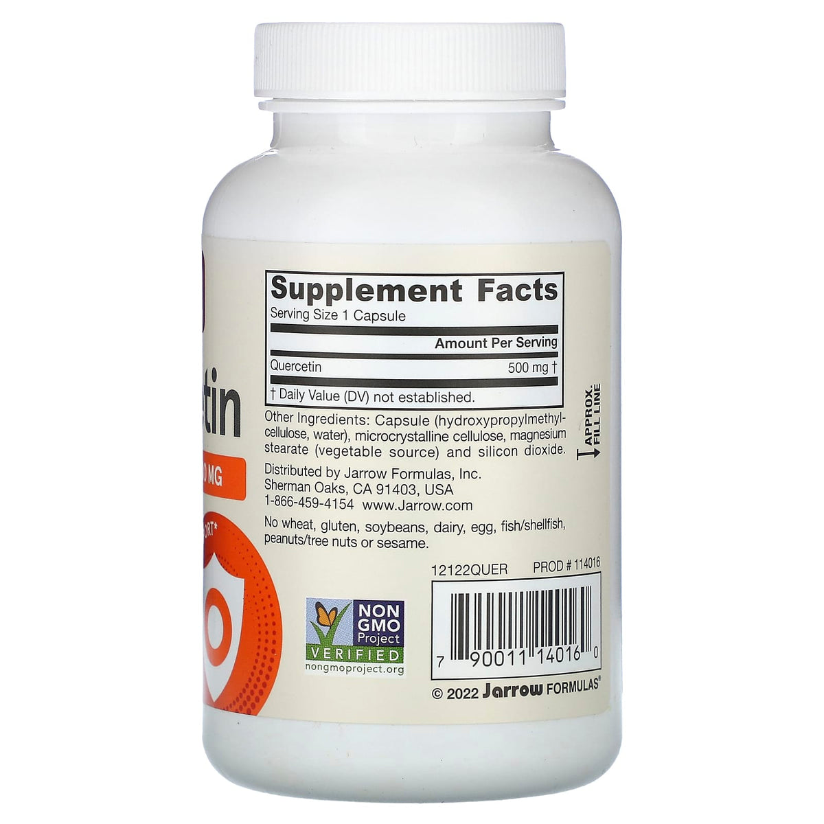Jarrow Formulas Vegan Quercetin, 500 mg, 100 Veggie Capsules - view 2