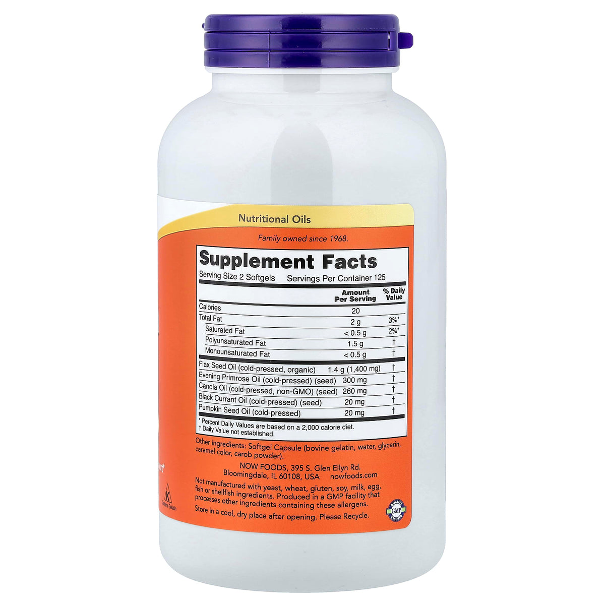 NOW Foods Omega 3-6-9, 250 Softgels - view 2