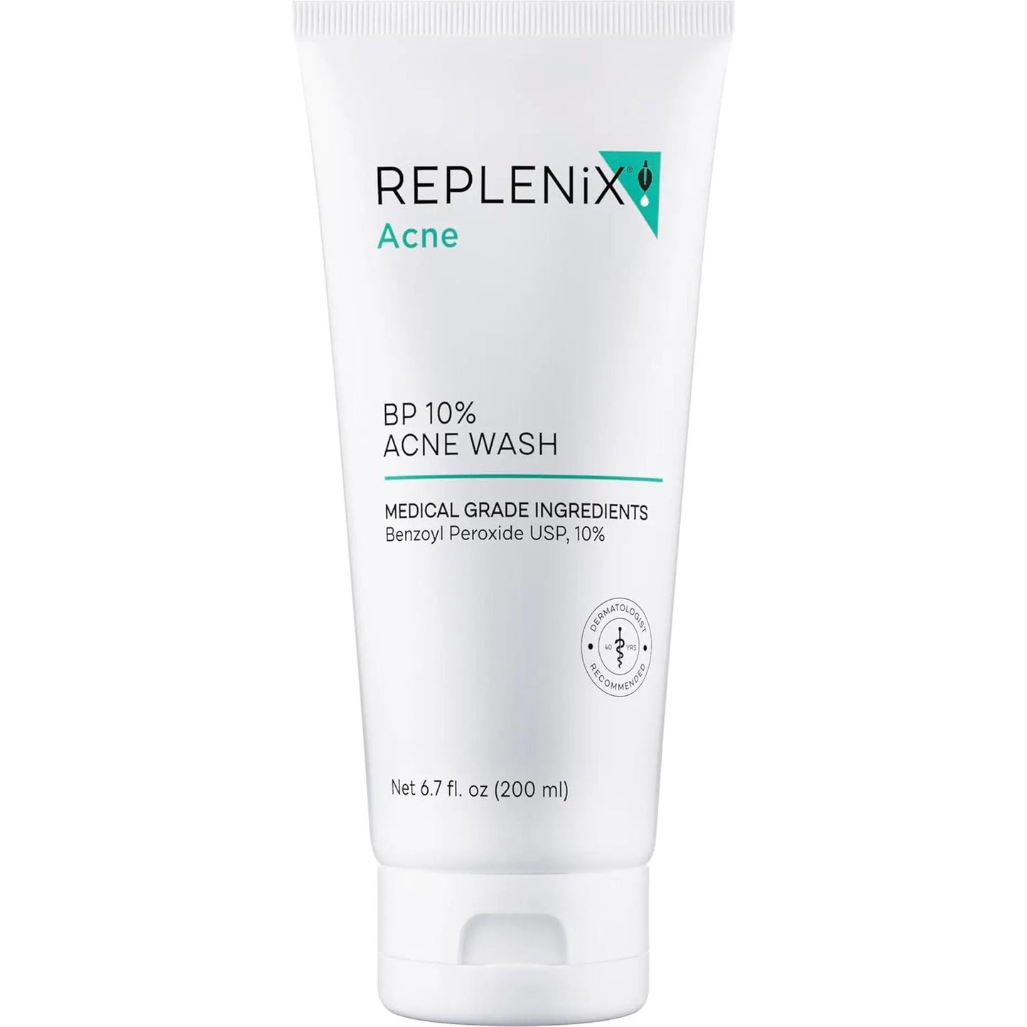 Replenix BP Acne Wash, Oil-Free Benzoyl Peroxide Face Cleanser with Medical-Grade Ingredients for Acne-Prone Skin (6.7 Fl. Oz)