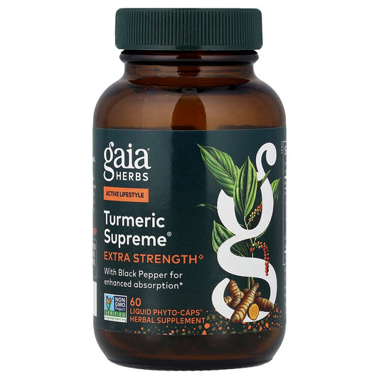 Gaia Herbs Turmeric Supreme Extra Strength, 60 Liquid Phyto-Caps
