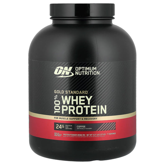 Optimum Nutrition Gold Standard 100% Whey Protein Powder, Coffee, 2.27 kg (5 lb)