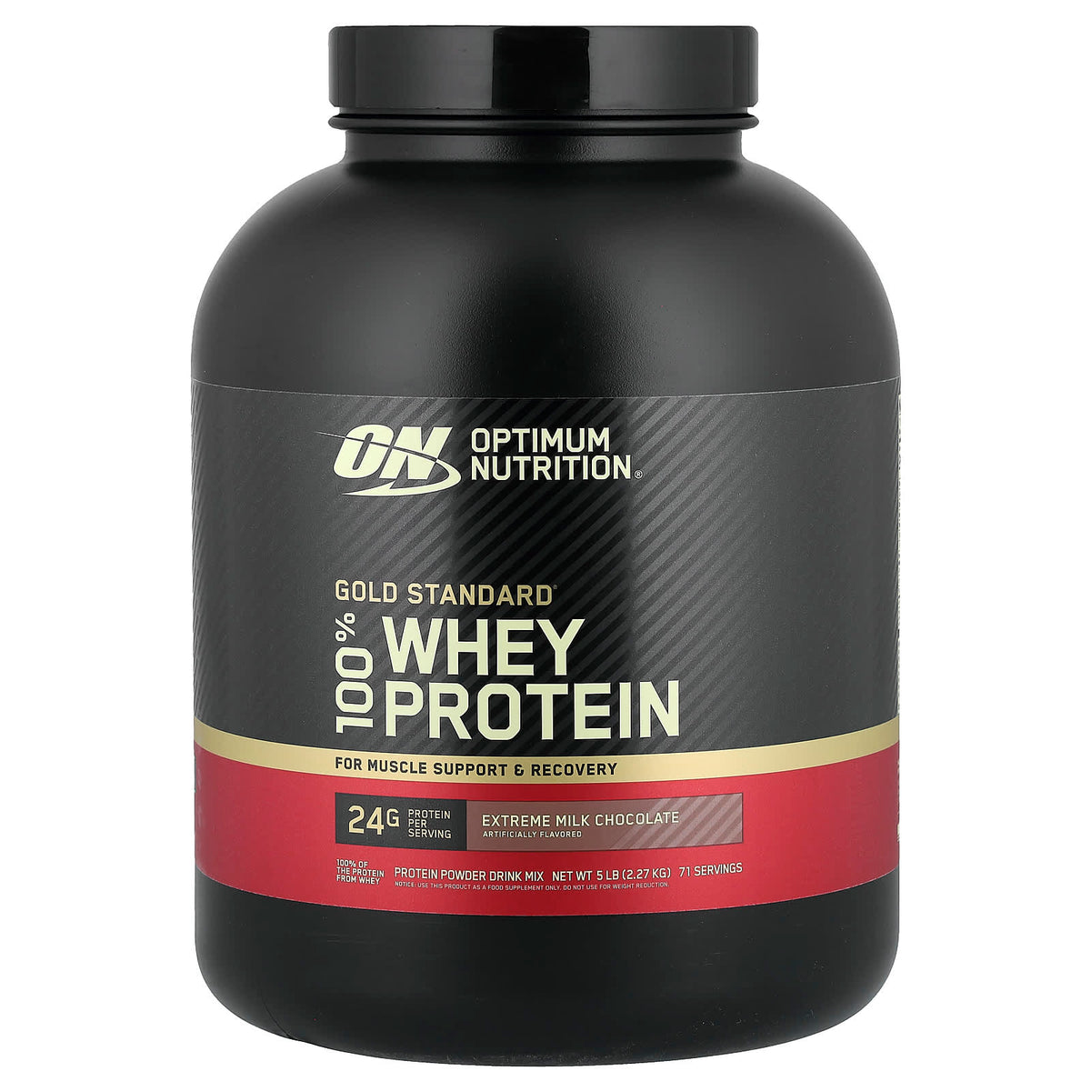 Optimum Nutrition Gold Standard 100% Whey, Extreme Milk Chocolate, 2.27 kg (5 lb) — product view