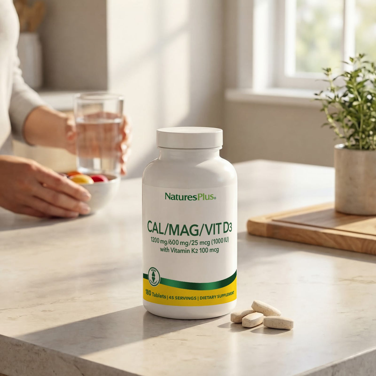 NaturesPlus Cal/Mag/Vit D3 with Vitamin K2, 180 Tablets - view 5