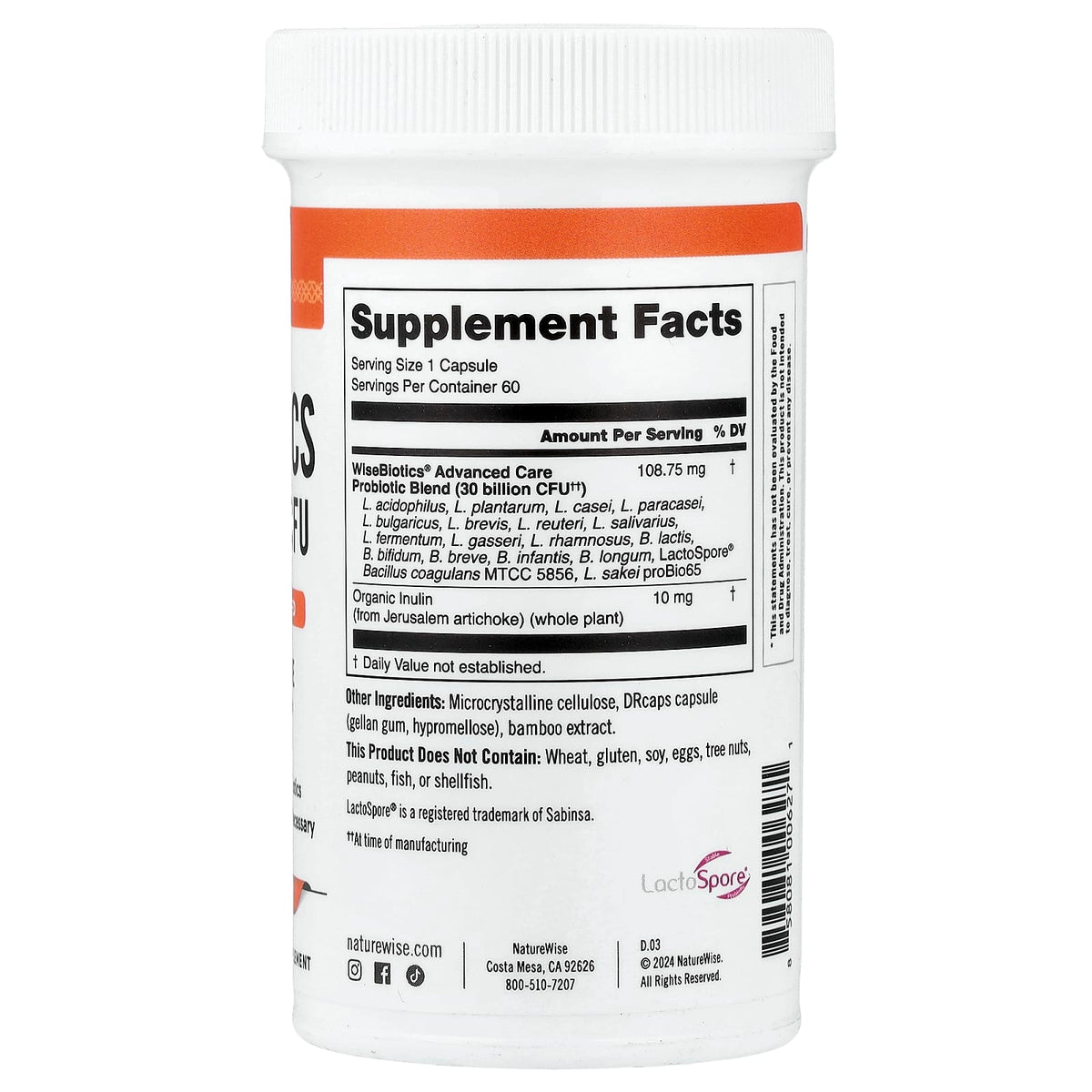 NatureWise Probiotics, 30 Billion CFU, 60 Capsules - view 2