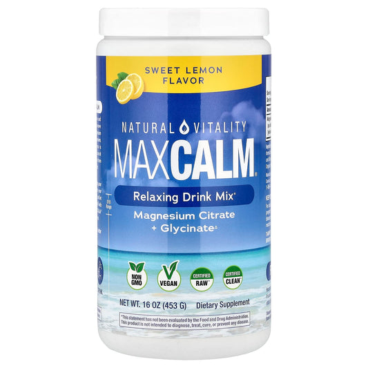 Natural Vitality MaxCalm Relaxing Drink Mix, Sweet Lemon, 453 g (16 oz)